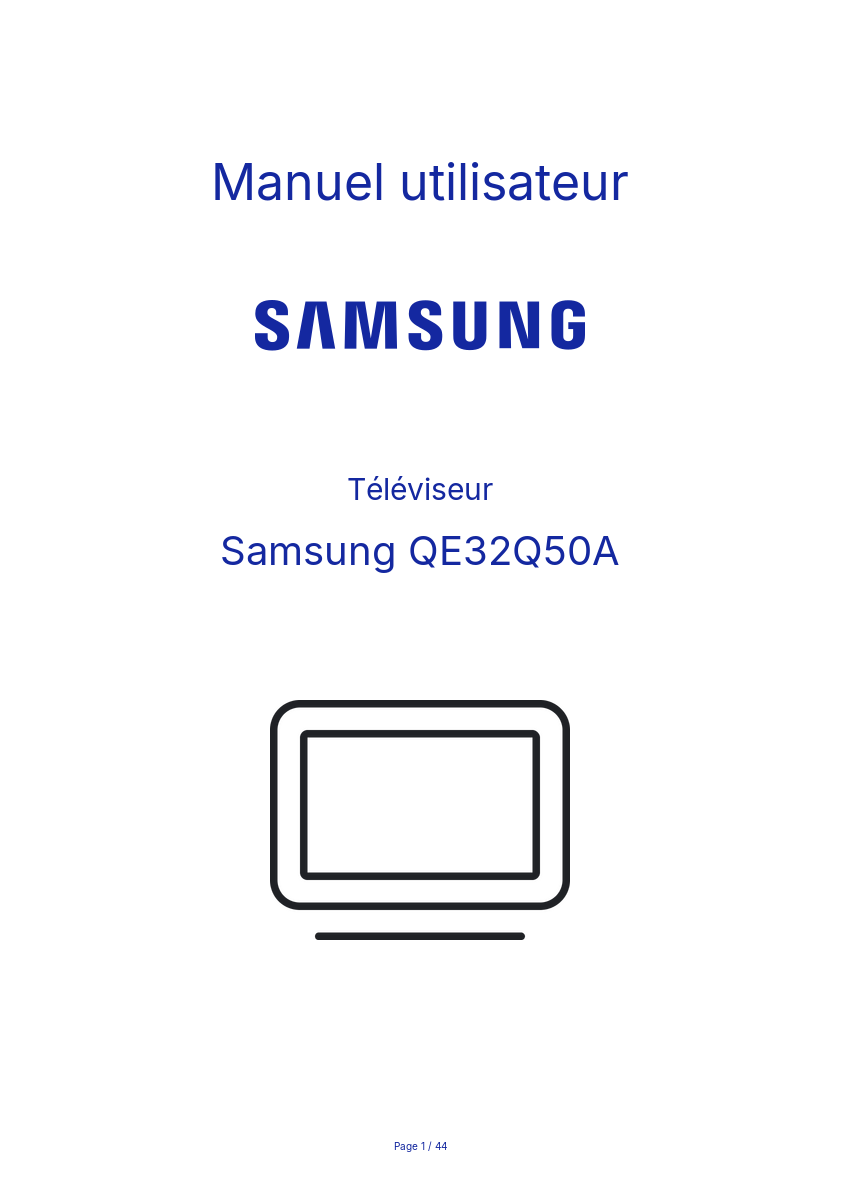 Page n°1 - Manuel utilisateur Samsung QE32Q50A