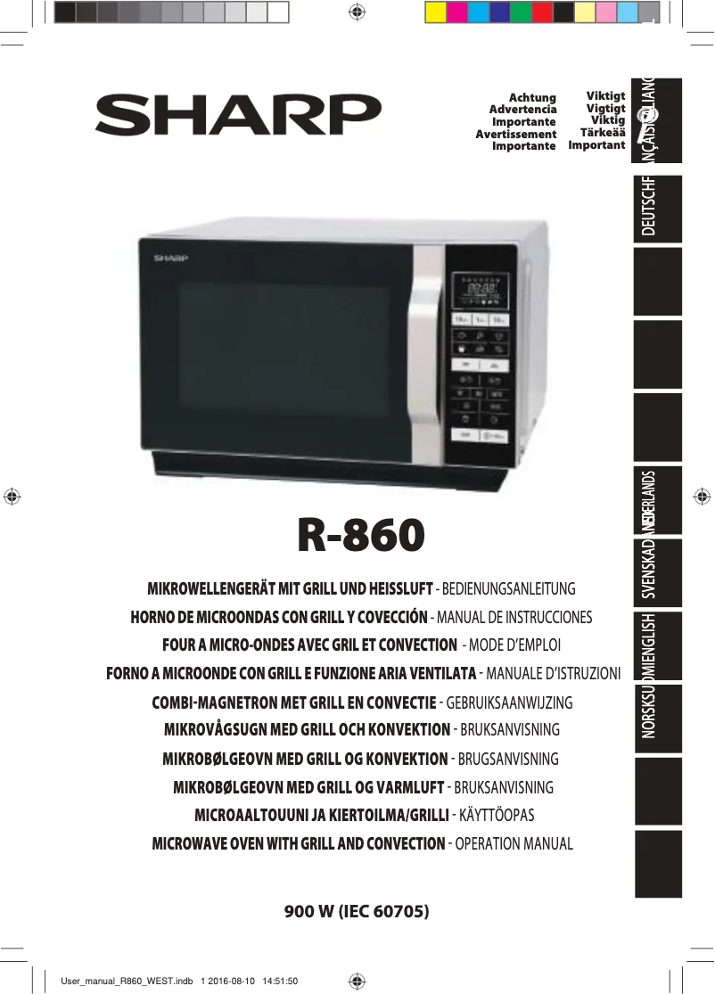 Page n°1 - Manuel utilisateur Sharp R-860