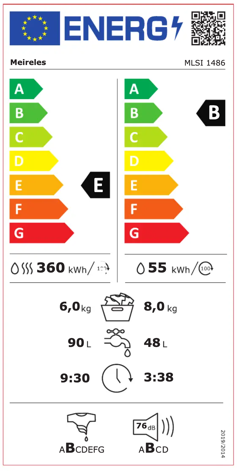 Page n°1 - Label énergétique Meireles MLSI 1486