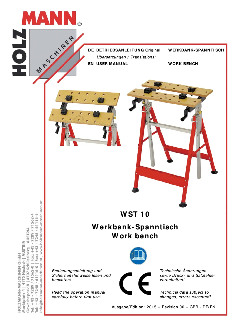 Page n°1 - Manuel utilisateur Holzmann WST10