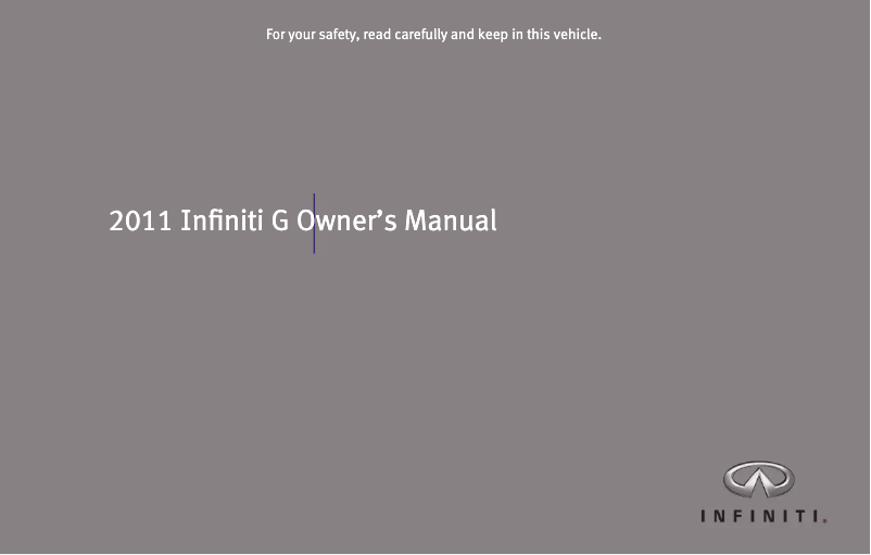 Página 1 del manual Manual de usuario Infiniti G (2011)