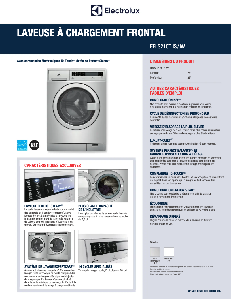Image de la première page du manuel de l'appareil EFLS210TIW