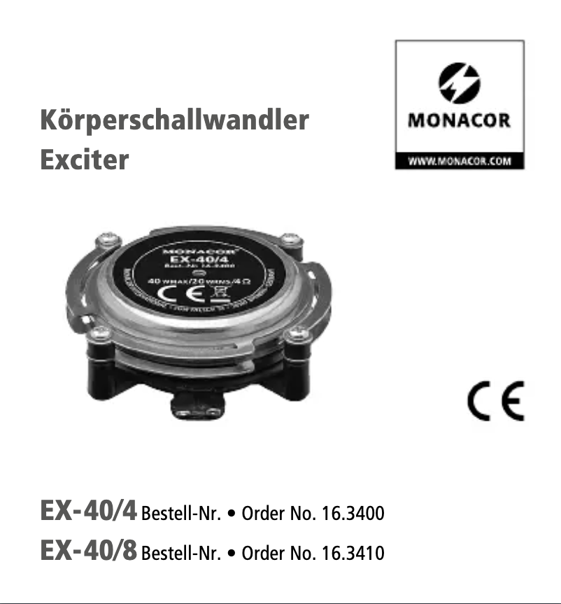 Page 1 de la notice Manuel utilisateur Monacor EX-40/4