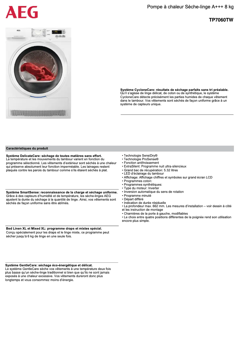 Image de la première page du manuel de l'appareil TP7060TW