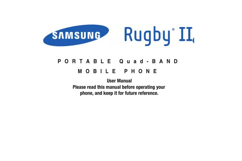 Page n°1 - Manuel utilisateur AT&T Rugby ll