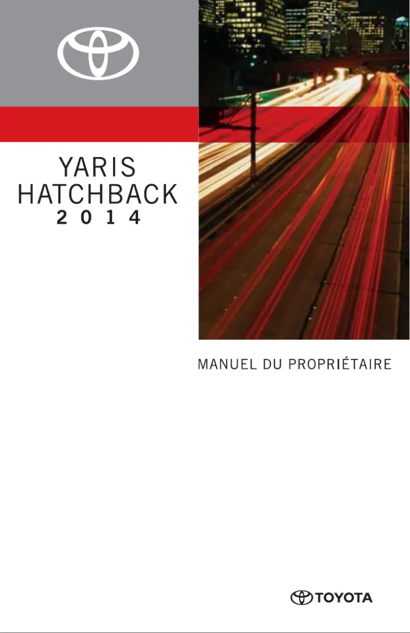 Image de la première page du manuel de l'appareil Yaris Hatchback (2014)