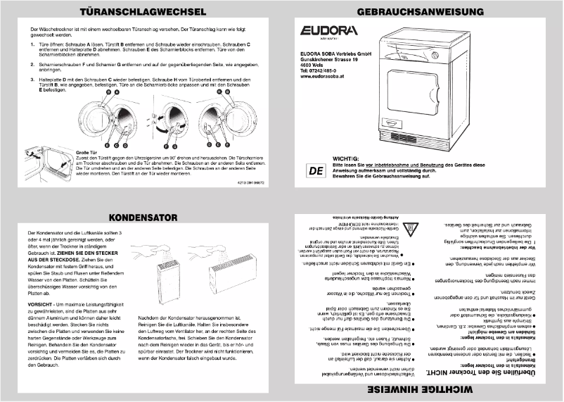 Page n°1 - Manuel utilisateur Eudora WT 811
