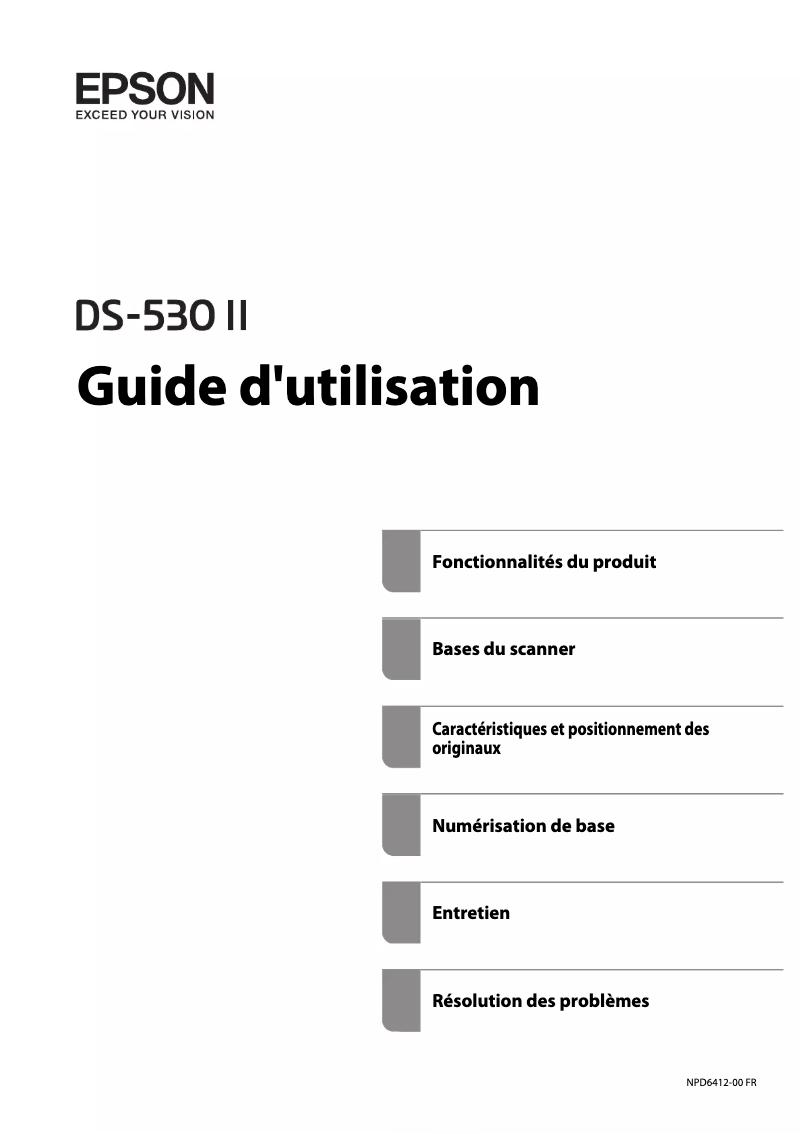Page n°1 - Manuel utilisateur Epson WorkForce DS-530II