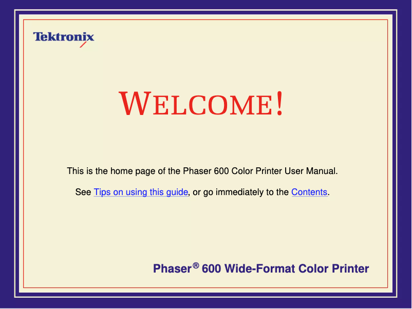 Page 1 de la notice Manuel utilisateur Xerox Phaser 600