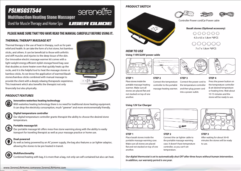 Page 1 de la notice Manuel utilisateur SereneLife PSLMSGST544