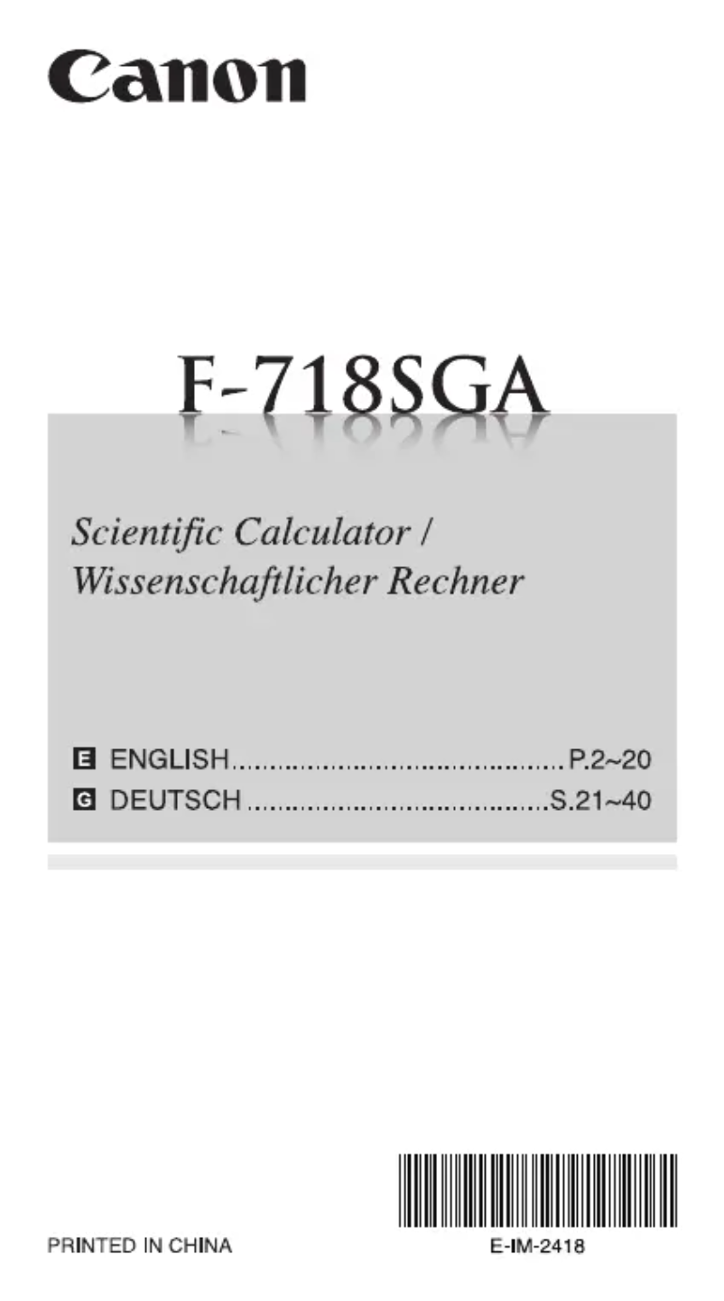 Page 1 de la notice Manuel utilisateur Canon F-718S