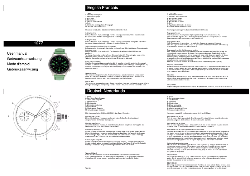 Page n°1 - Manuel utilisateur Davis 1277