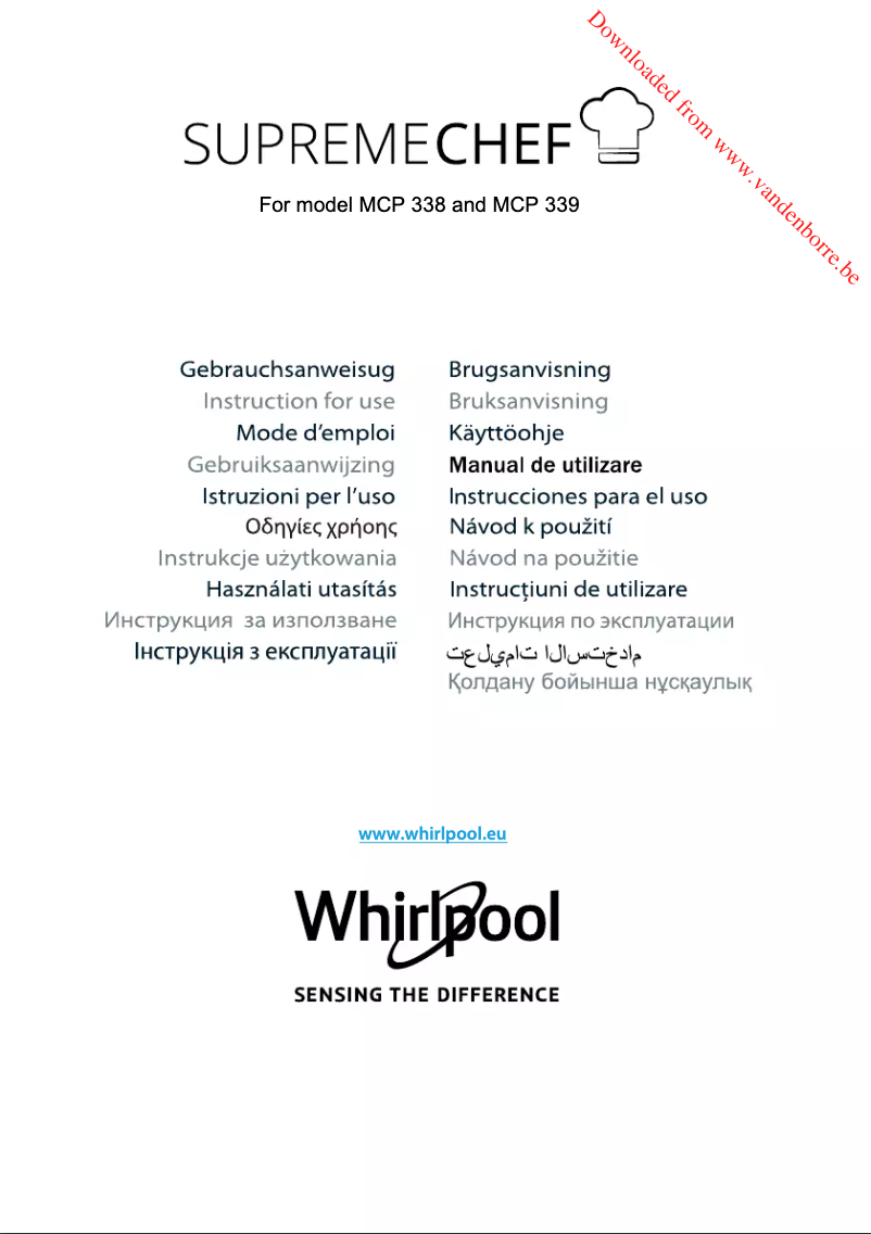Page n°1 - Manuel utilisateur Whirlpool MWP 339 SB