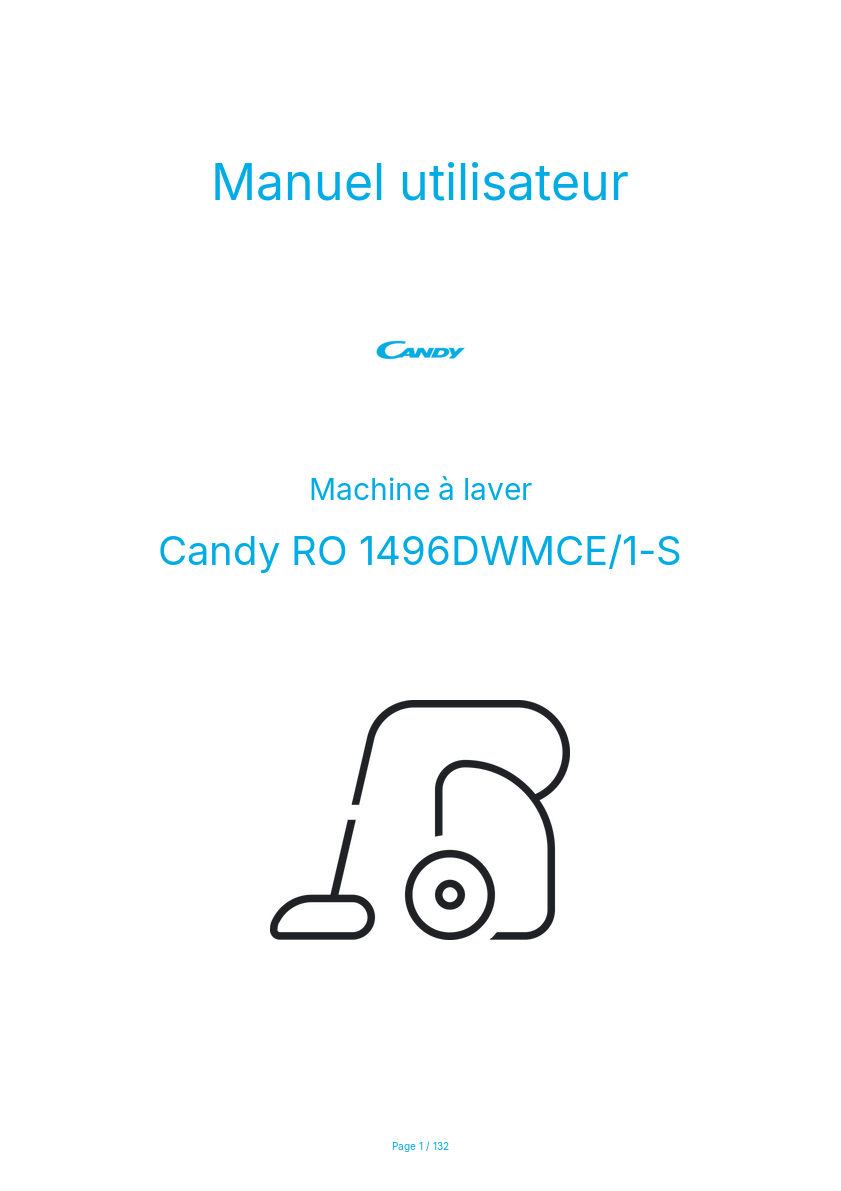 Page n°1 - Manuel utilisateur Candy RO 1496DWMCE/1-S