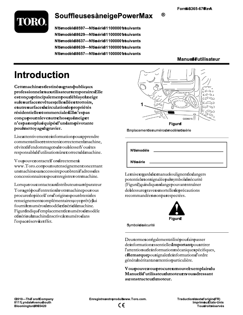 Página 1 del manual Manual de usuario Toro Power Max 826 OE