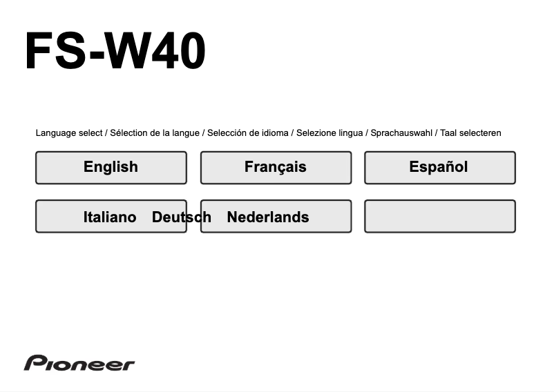 Image de la première page du manuel de l'appareil FS-W40
