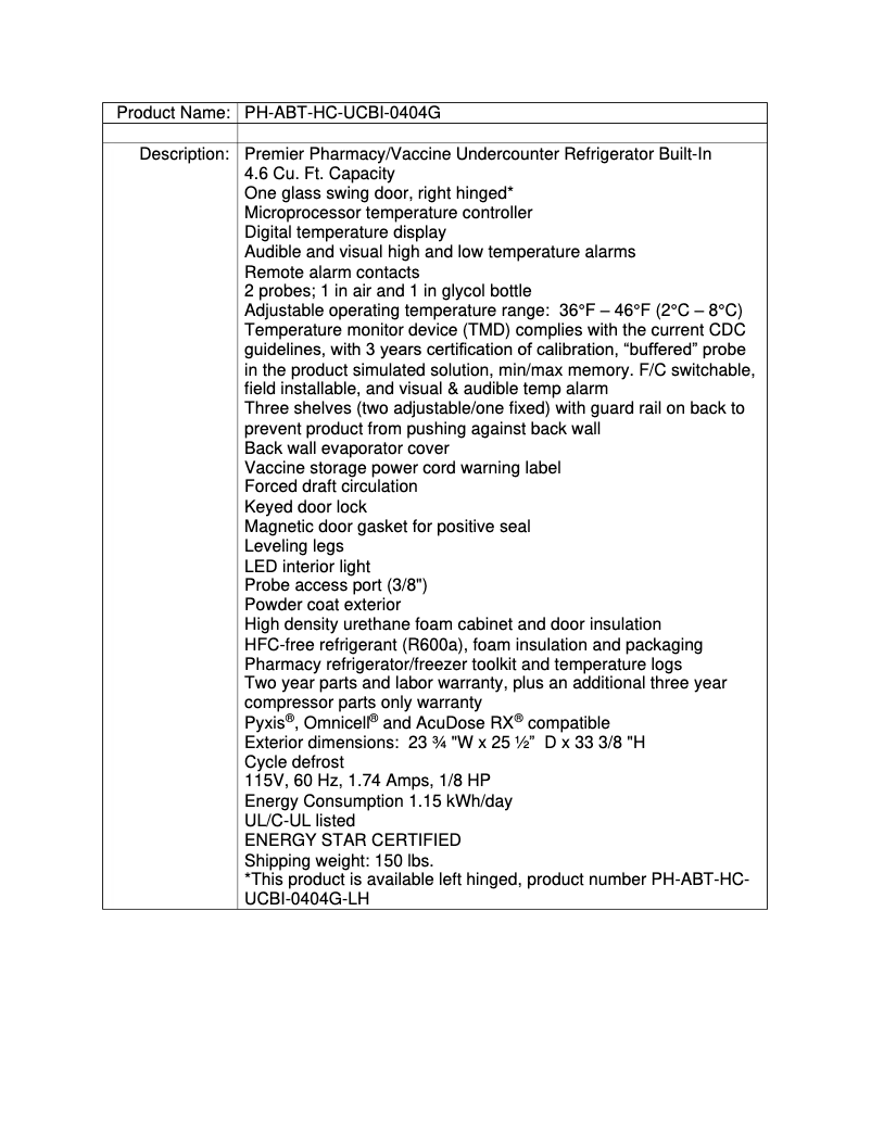 Page 1 de la notice Manuel utilisateur American BioTech Supply ABT-HC-UCBI-0404G