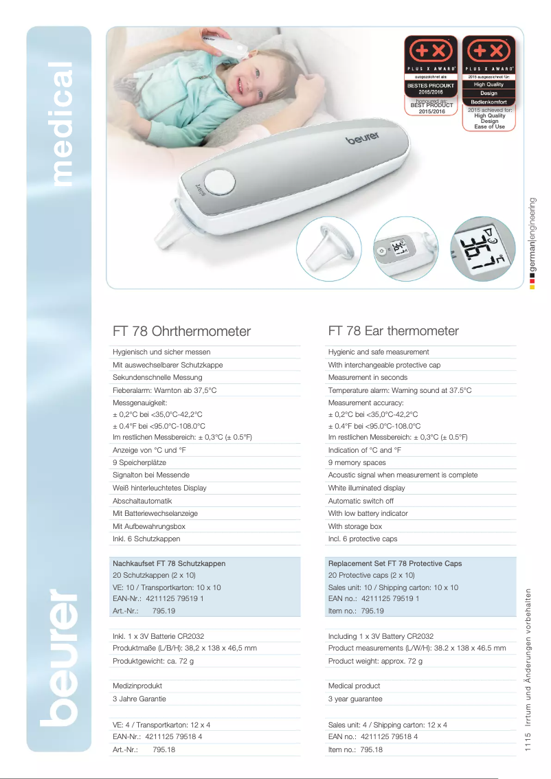 Imagen de la primera página del manual del dispositivo FT 78