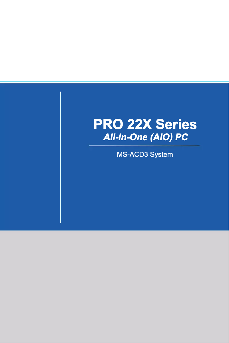 Image de la première page du manuel de l'appareil Pro 22XT