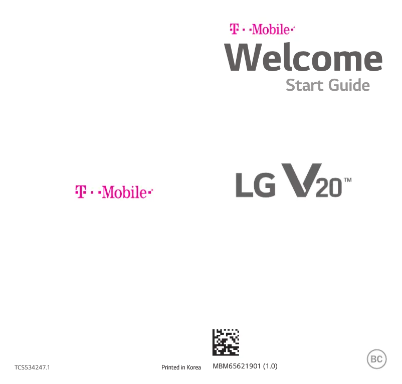 Page n°1 - Guide de démarrage rapide LG V20