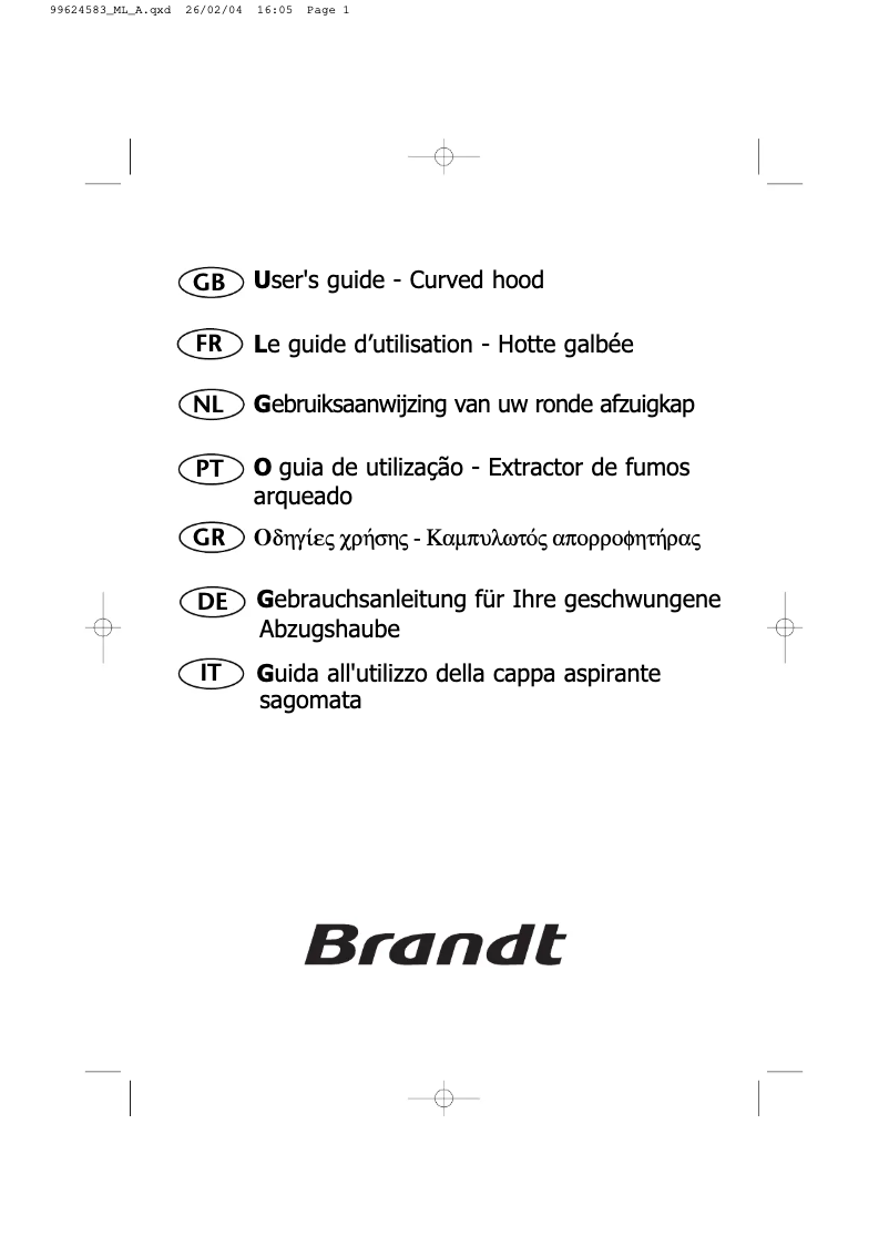 Page n°1 - Manuel utilisateur Brandt AD429B