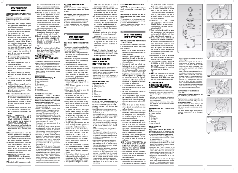 Image de la première page du manuel de l'appareil ProJuice 0411