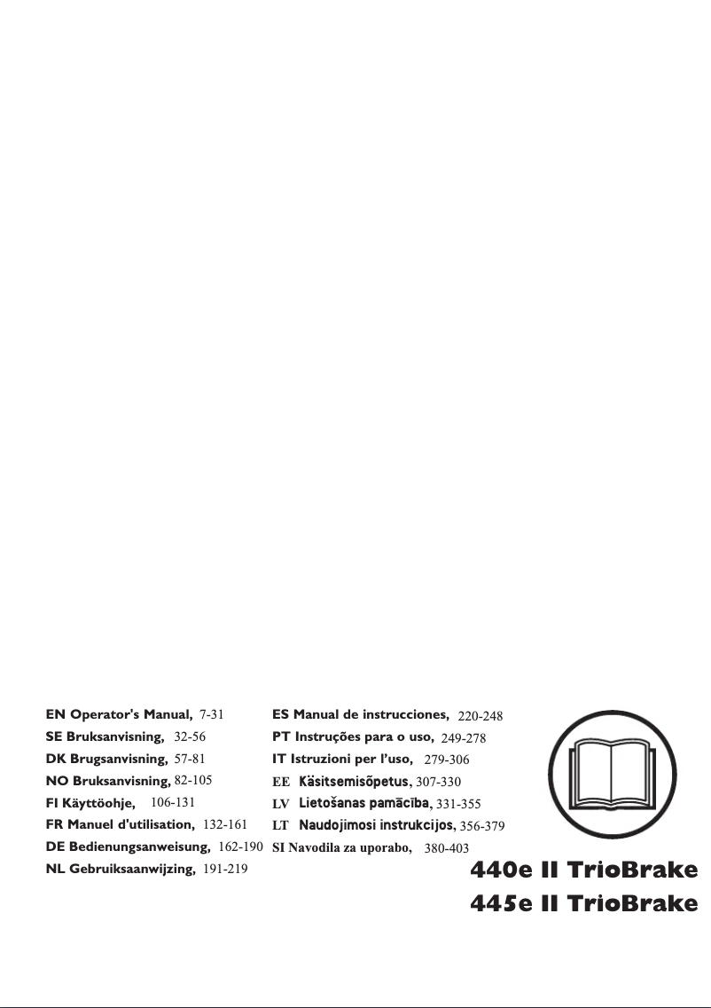 Page 1 de la notice Manuel utilisateur Husqvarna 445e II