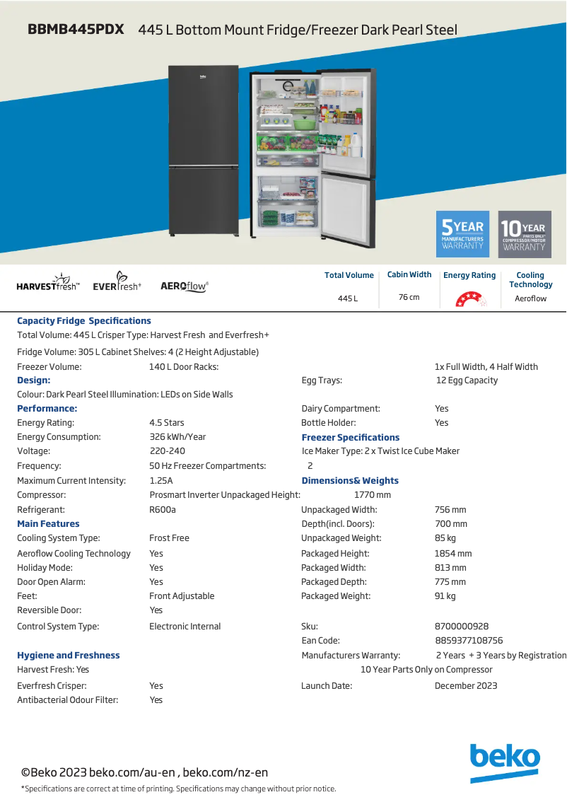 Image de la première page du manuel de l'appareil BBMB445PDX