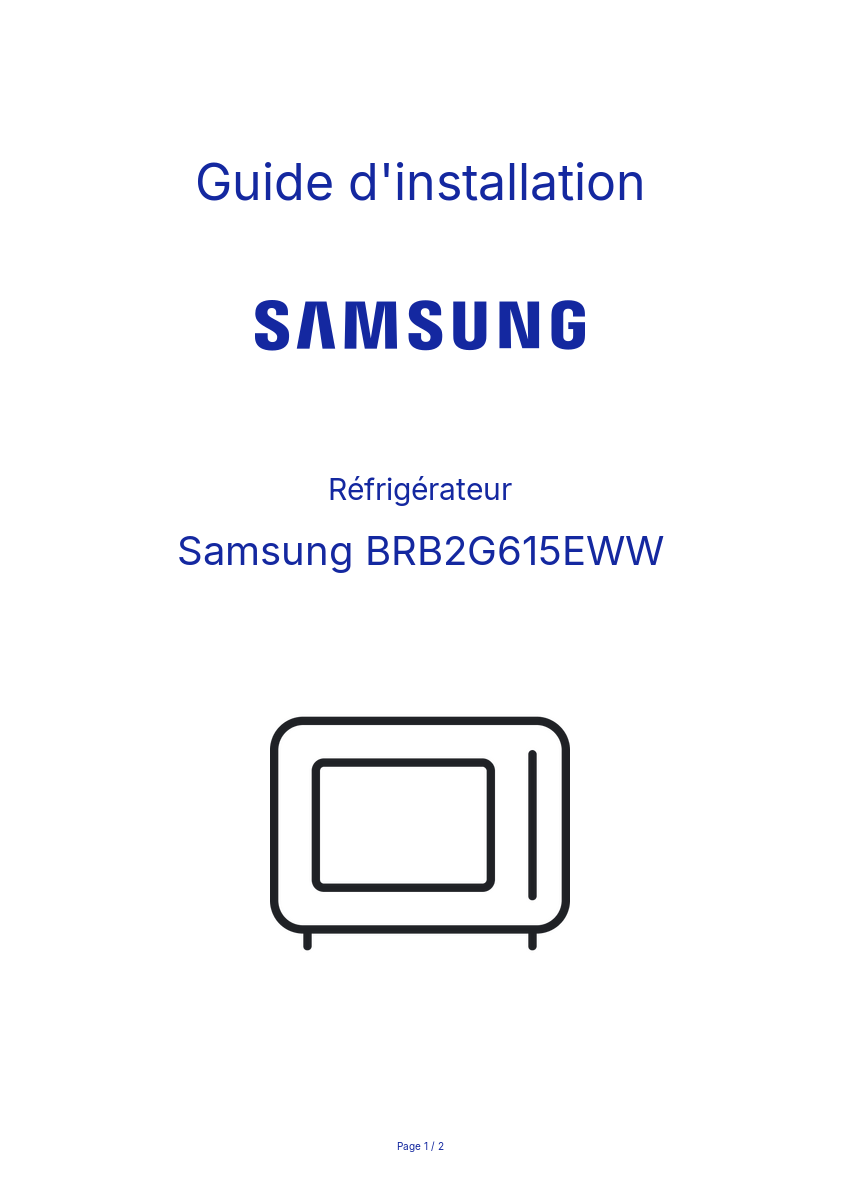 Image de la première page du manuel de l'appareil BRB2G615EWW