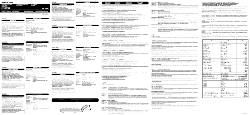 Page 1 de la notice Manuel utilisateur Sharp EL-338GN