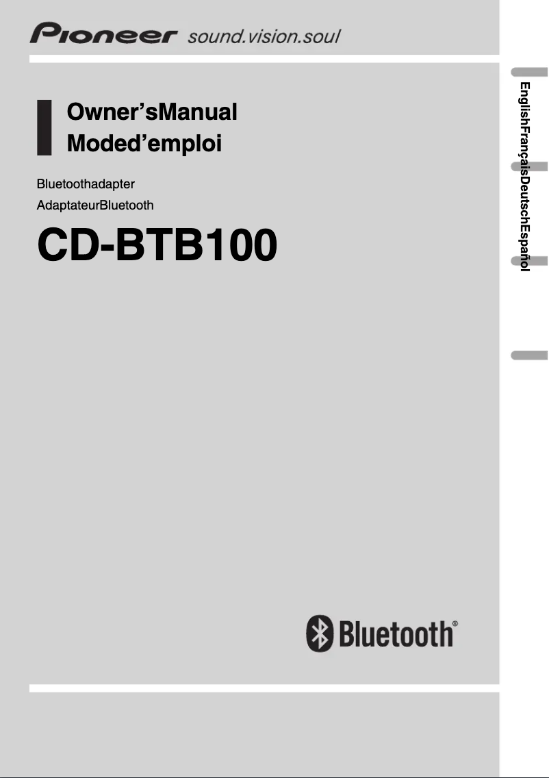 Image de la première page du manuel de l'appareil CD-BTB100