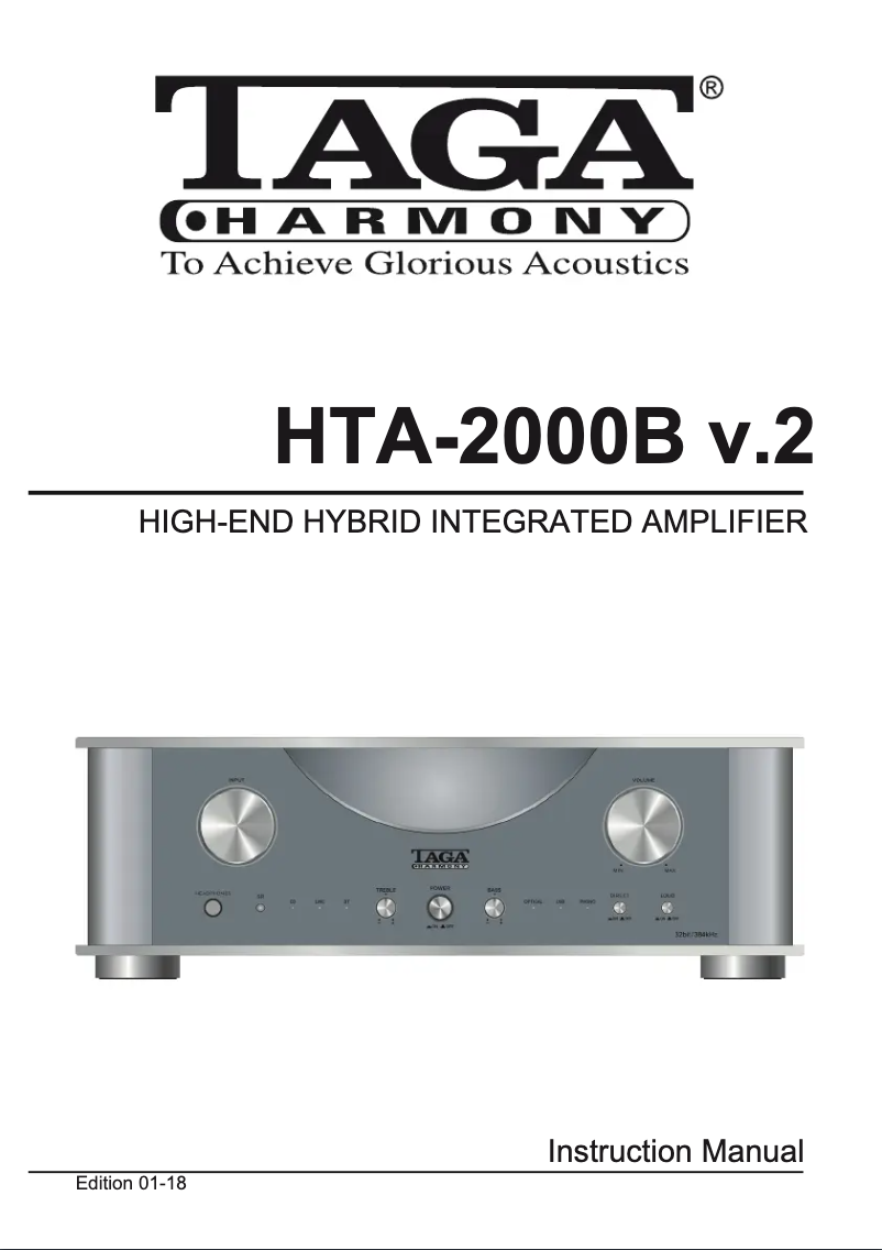 Page 1 de la notice Manuel utilisateur Taga Harmony HTA-2000B v.2