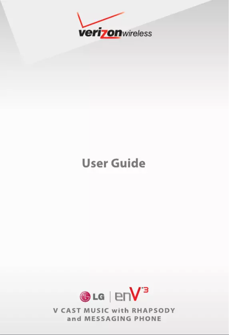 Page 1 de la notice Manuel utilisateur LG enV3 VX9200