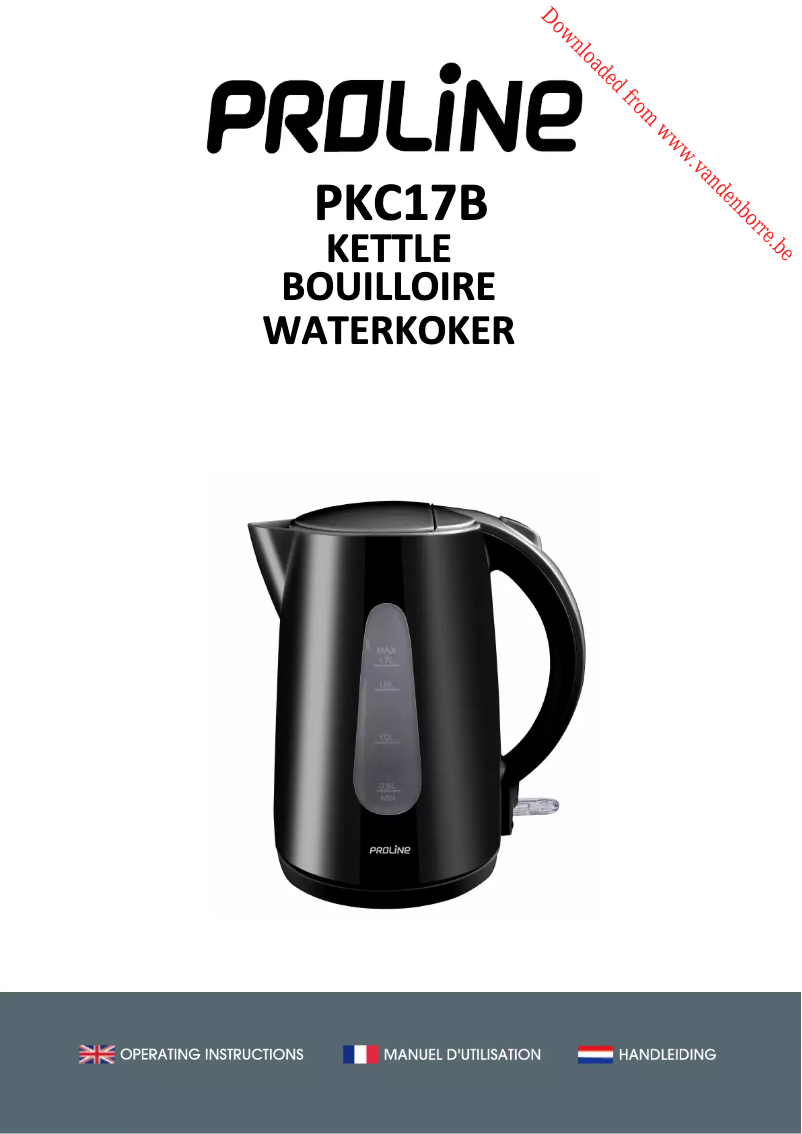 Page n°1 - Manuel utilisateur Proline PKC17B