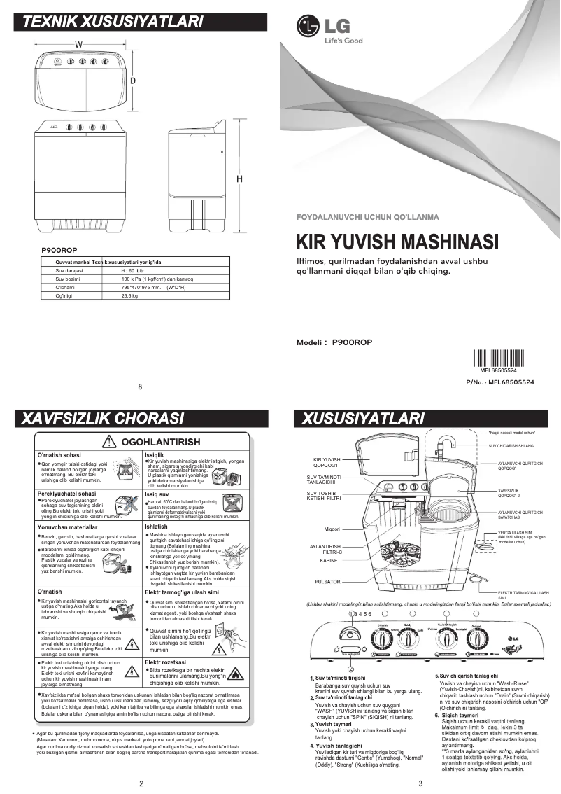 Image de la première page du manuel de l'appareil P900ROP