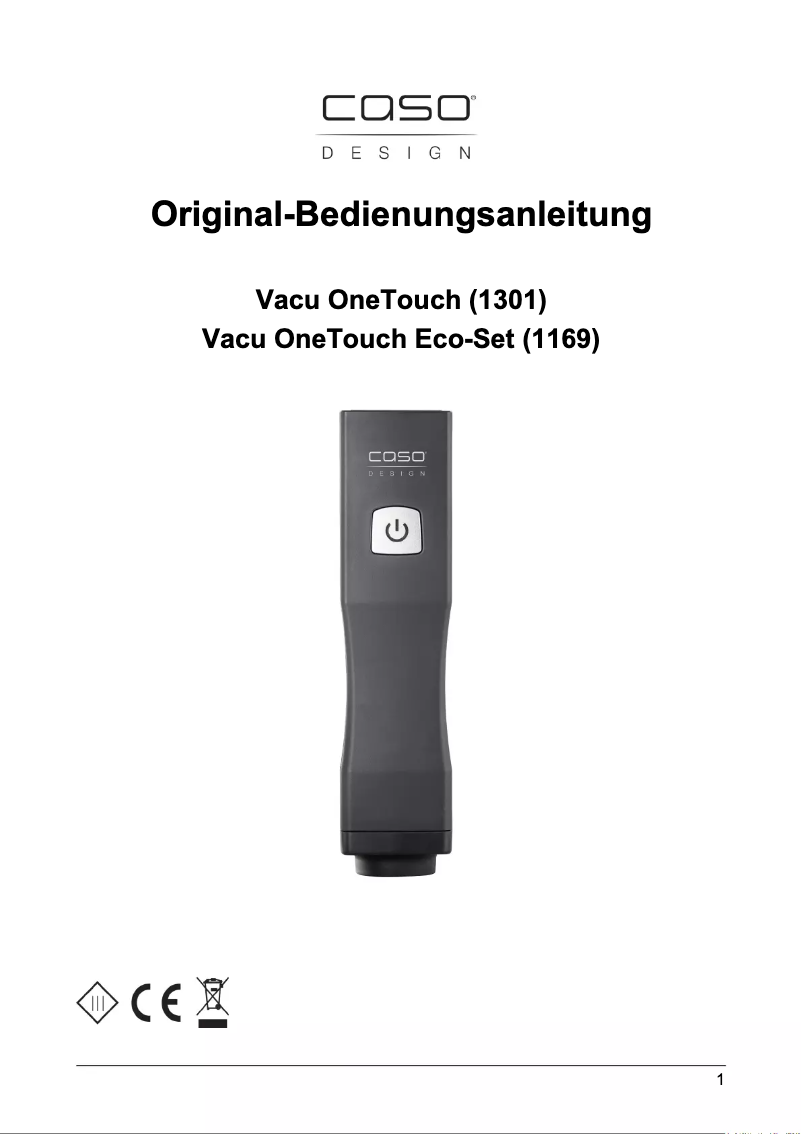 Image de la première page du manuel de l'appareil Vacu OneTouch Eco-Set 1169