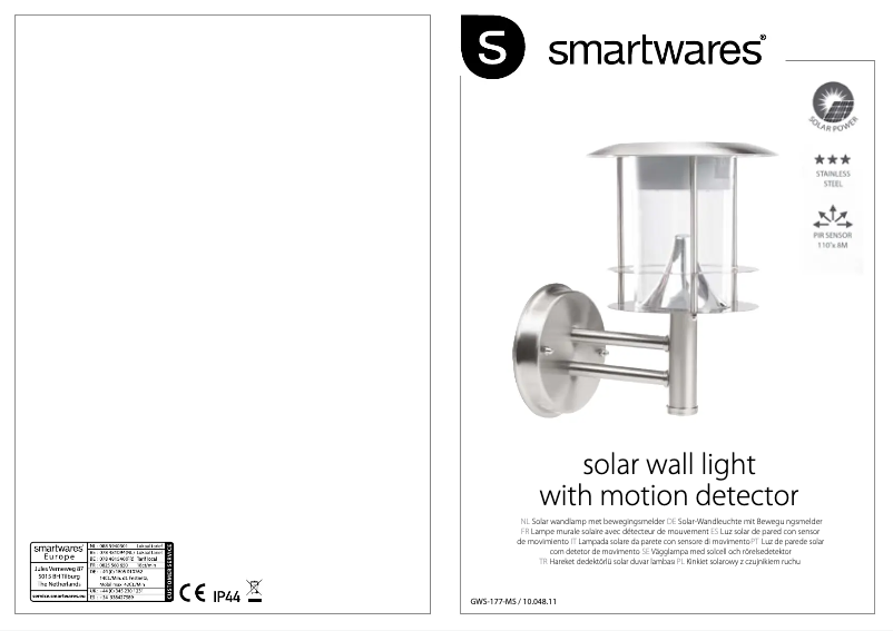 Page 1 de la notice Manuel utilisateur Smartwares GWI-178-MS