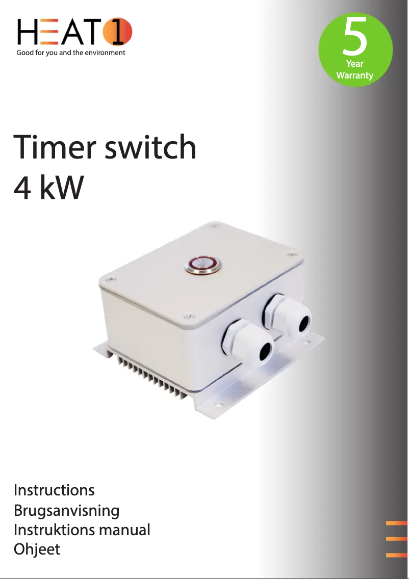 Page n°1 - Manuel utilisateur Heat1 Timer switch 4kW