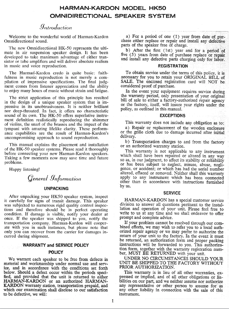 Image de la première page du manuel de l'appareil HK50