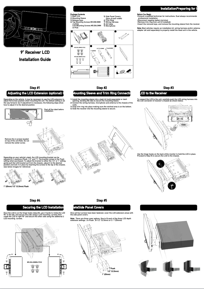 Page 1 de la notice Guide d'installation Jensen CAR110X
