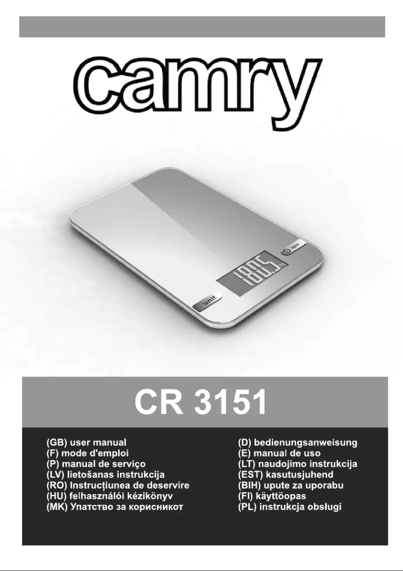 Page n°1 - Manuel utilisateur Camry CR 3151