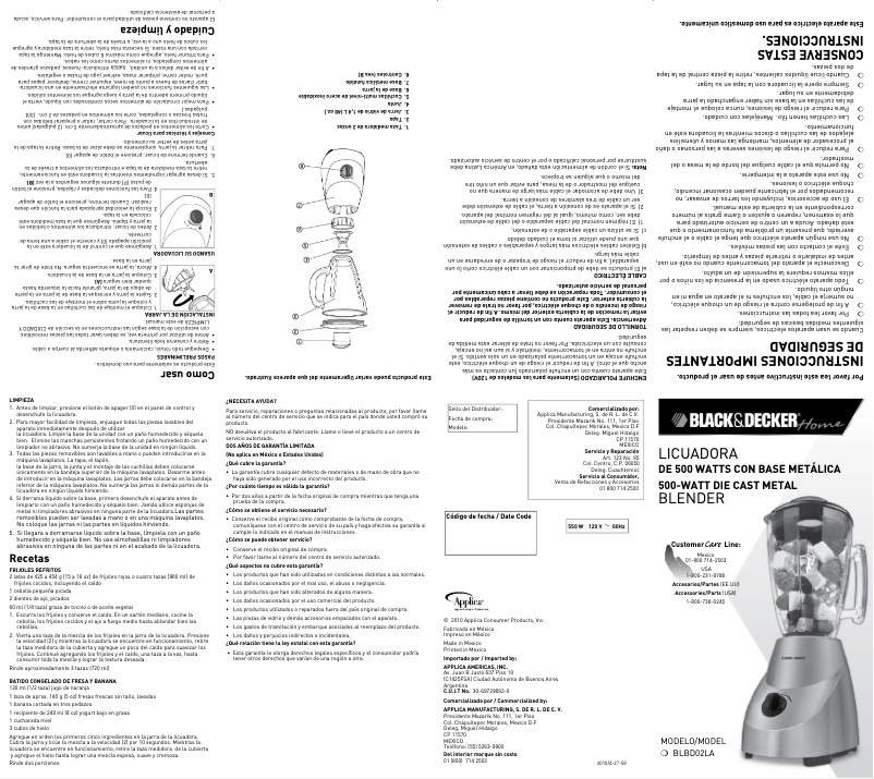 Page n°1 - Manuel utilisateur Black & Decker BLBD02LA