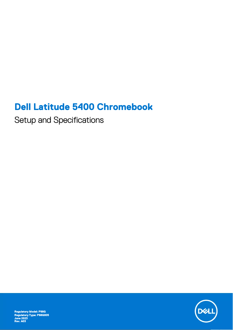 Image de la première page du manuel de l'appareil Latitude 5400 Chromebook