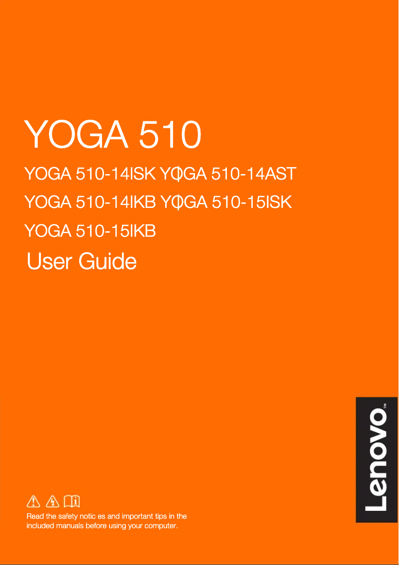 Page n°1 - Manuel utilisateur Lenovo IdeaPad Yoga 510