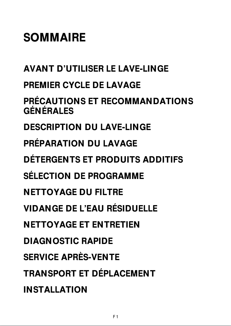 Page 1 de la notice Manuel utilisateur Whirlpool AWE9835