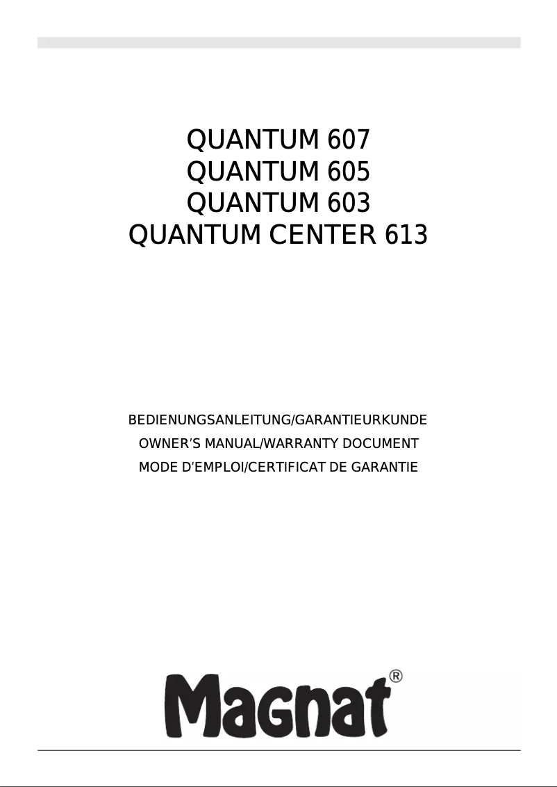 Image de la première page du manuel de l'appareil Quantum 603