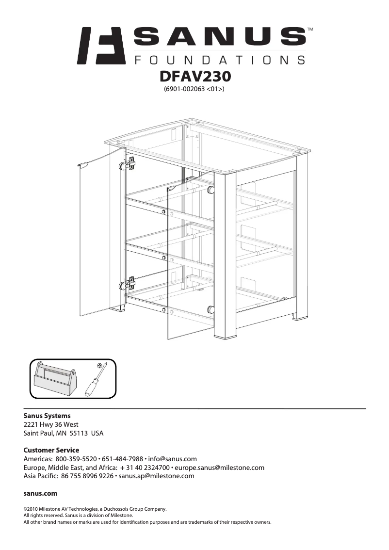 Page 1 de la notice Manuel utilisateur Sanus DFAV230