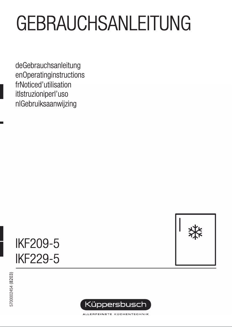 Page 1 de la notice Manuel utilisateur Küppersbusch IKEF 229-6