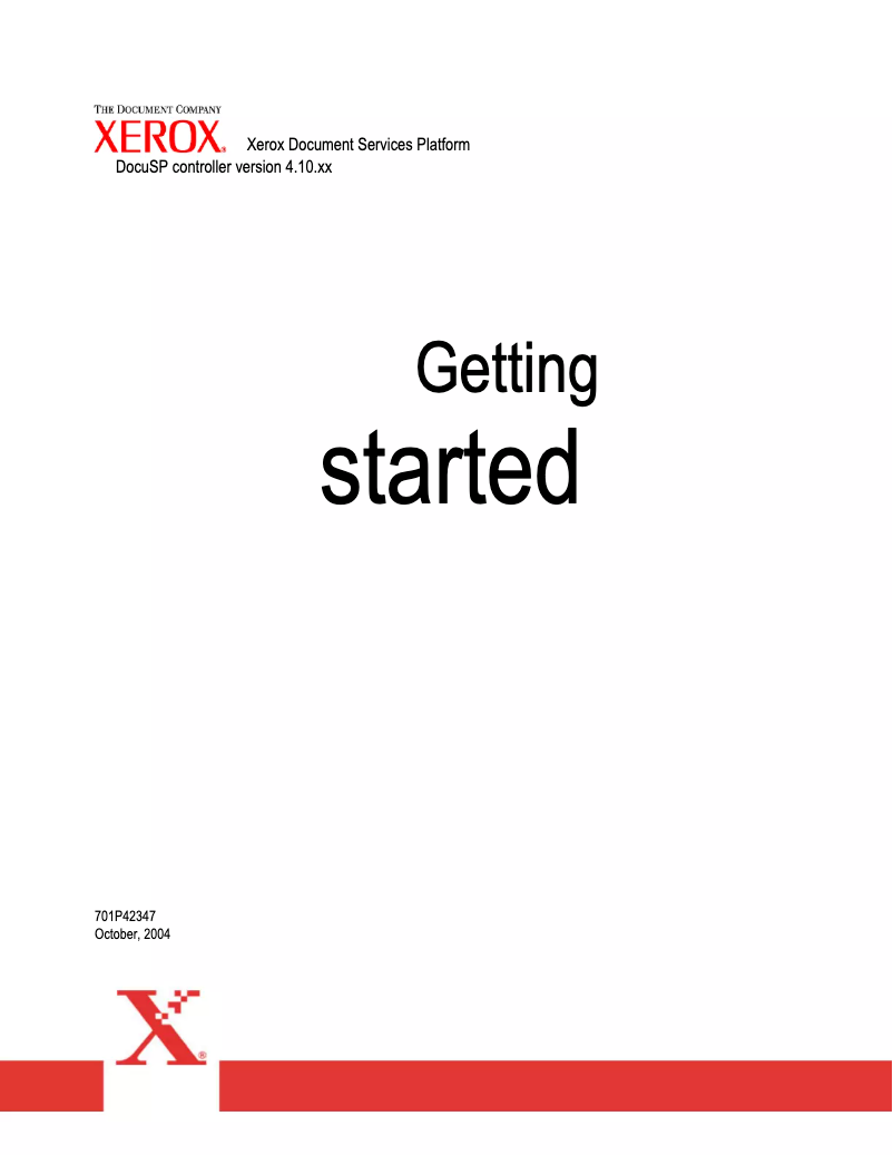 Page n°1 - Manuel utilisateur Xerox DocuColor 8000