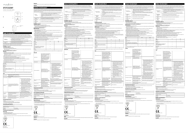 Page n°1 - Manuel utilisateur Nedis DTCTCO20WT